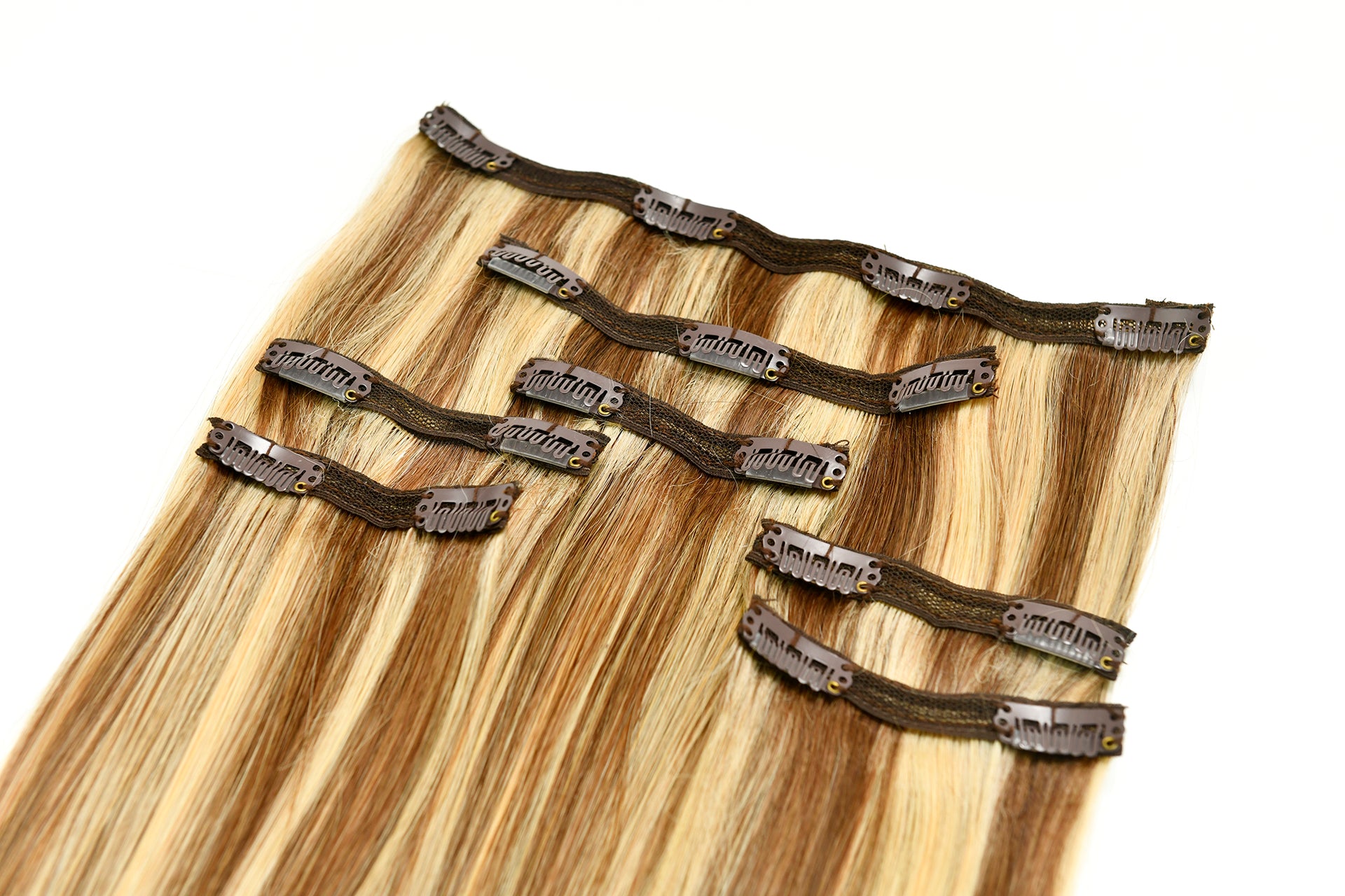 Clip-In Hair Extensions #640 Chestnut Latte Highlight